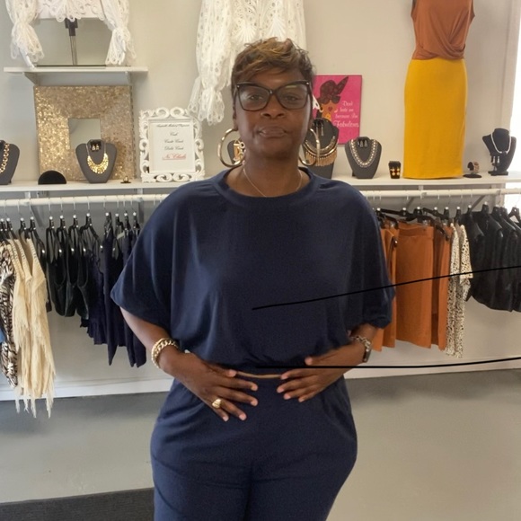 Navy Ribbed Short Set - Picture 6 of 6